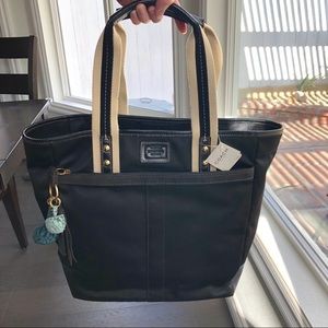 Coach Factory Hampton black nylon tote